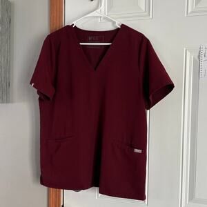 Figs Maroon Casma Scrub Top Size Large